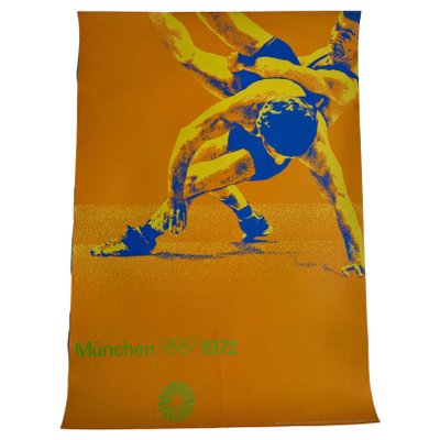 ボリウッド　ヴィンテージ　ポスター　SHAKTI　シャールク　アイシュワリヤ Munich Olympic Games Mens Wrestling Poster by Otl Aicher, 1972 for