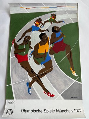 Munich Olympic Games Relay Race Lithograph Poster by Jacob