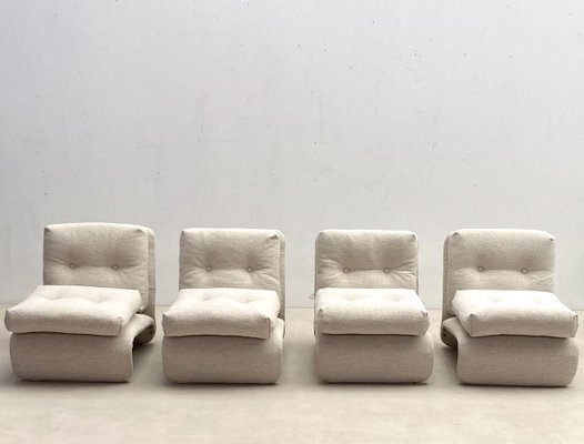 Mid Century Modern Beige Bouclette Armchair Italy 1960s for sale