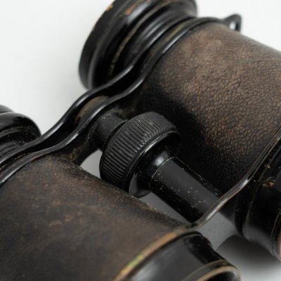 Antique Vintage Binoculars with Leather Case 1950s Set of 2 for
