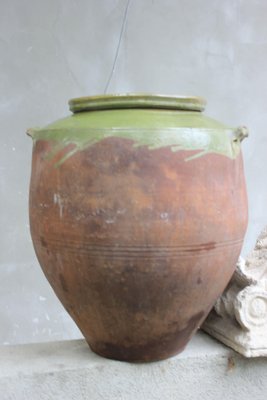 Grande Poterie Antique en Argile avec Poignées en vente sur Pamono