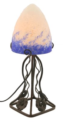 Lampe De Chevet En Fer Forgé Modèle PARIS - Finition Noire Satinée - Fabriquée En Italie