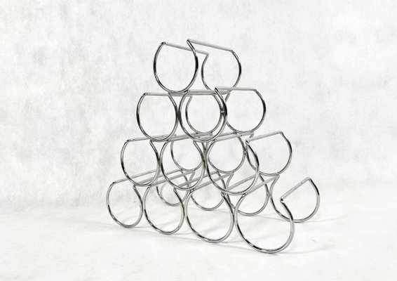 Chrom Plating Pyramid 10 Bottles Wine Rack 1990s for sale at Pamono
