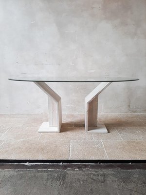 Italian Travertine Dining Table Base 1970s