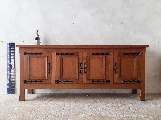 Solid oak credenza deals
