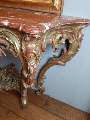 Generisch Console M baroque rouge 31 x 21 x 12 cm Miroir mural rétro