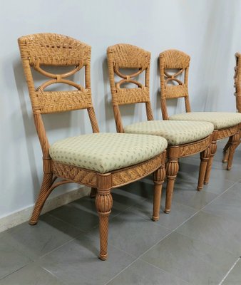 Italian Chairs Rush Woven Chairs Wicker Fabric Dining Chairs From