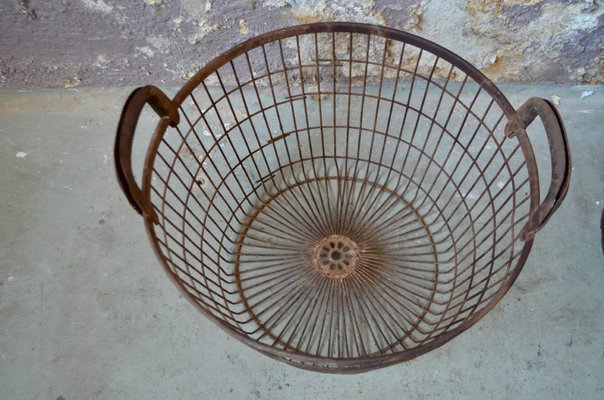 Industrial Metal Basket, 1940s for sale at Pamono Industrial Metal Basket, 1940s for sale at Pamono