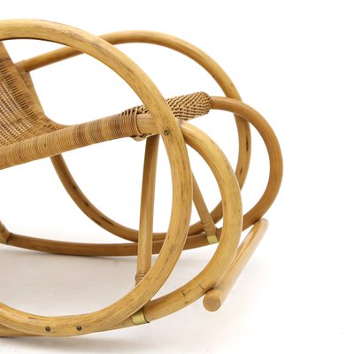 Rocking Chair in Rattan by Gervasoni, 1970s for sale at Pamono