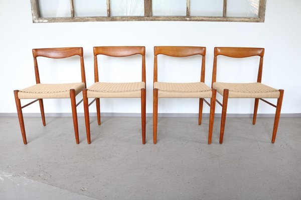 Danish Dining Chairs in Teak by H.W.. Klein for Bramin, 1960s, Set of 4 for  sale at Pamono