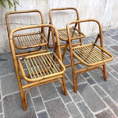 Bamboo Folding Chair from Dal Vera Italy 1950s for sale at Pamono