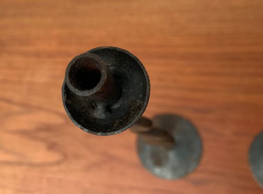 Grand Bougeoir Fer Forgé CY3CY Fer à Cheval Avec Poignée - Brutaliste Noir 1,2kg