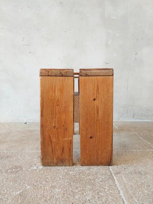 Pine Stool attributed to Charlotte Perriand for Les Arcs, 1960s