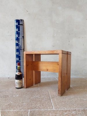 Pine Stool attributed to Charlotte Perriand for Les Arcs, 1960s