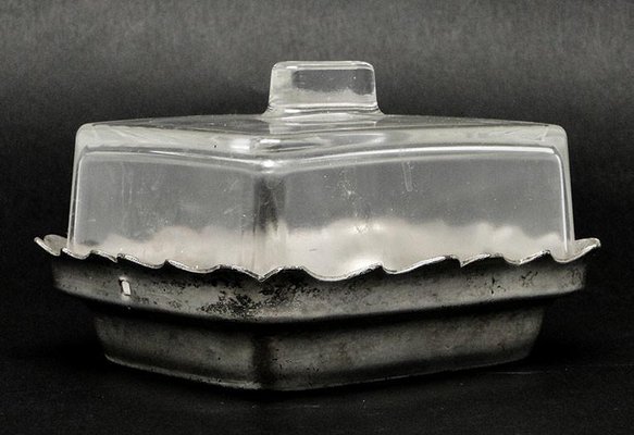 glass butter dish container transparent kitchenware