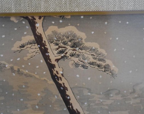 Japanese Pagoda & Mountain Scene, 1930s, Watercolour, Framed Japanese Pagoda & Mountain Scene, 1930s, Watercolour, Framed