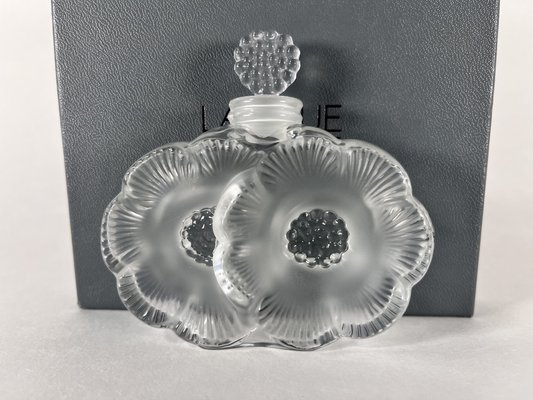 Bouteille Fleur Lalique Vintage en Cristal par René Lalique, 1990s