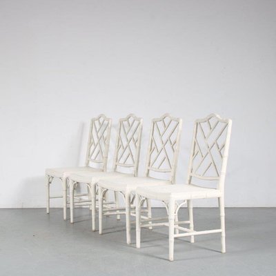 de comedor de imitación de bambú, años 70. Juego de 4 en venta en Pamono