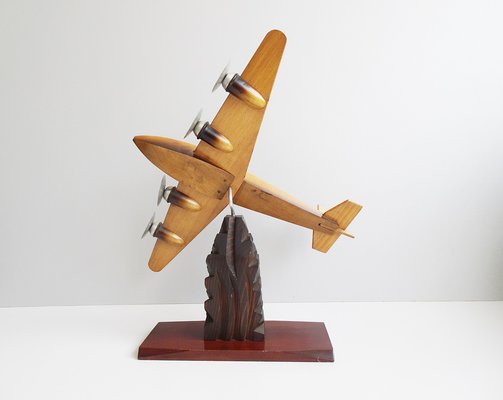 JOINPAYA Modèle Avion Bois Rétro Vintage – Décoration Artisanale Avion En Bois Pour Bureau, Étagère Ou Salon – Style Collectionneur !