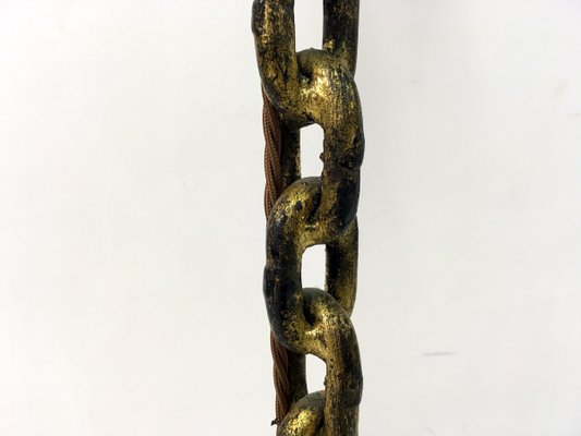 Vintage Gilt Metal Chain Floor Lamp For Sale At Pamono