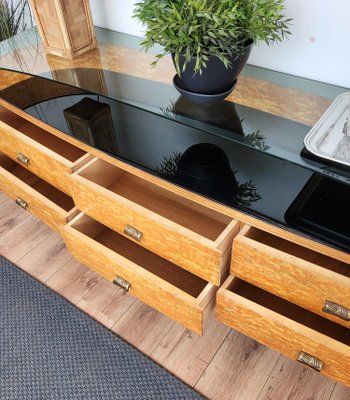 Wood and brass sideboard best sale