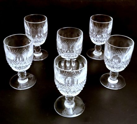 Vintage French Style Cut Glass Short Stem Cocktail Glasses- Set of