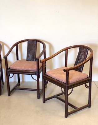 Vintage Bamboo Dining Chairs 1970s Set of 4