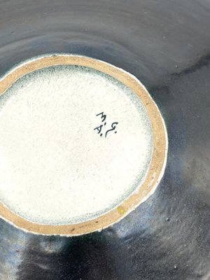 Mid-Century Green Ceramic Plate Centerpiece by Giuseppe Mazzotti