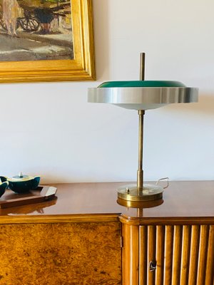 Brass Glass Table or Desk Lamp by Oscar Torlasco for Lumi 1960s