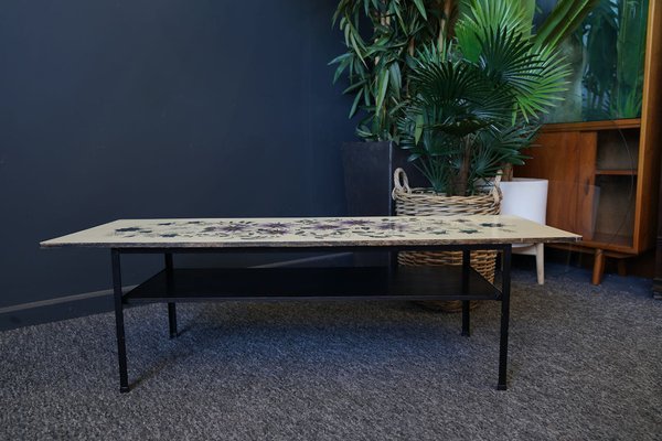 Mid Century Floral Design Formica Coffee Table by John Piper for
