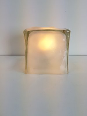 Iviken Ice Cube Table Lamp in Glass from Ikea, 1990s for sale Pamono