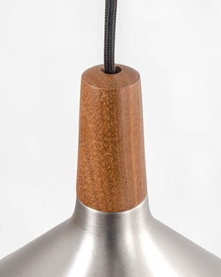 Danish Pendant Lamp in Teak and Steel from Nordlux, 1970 for sale at Pamono