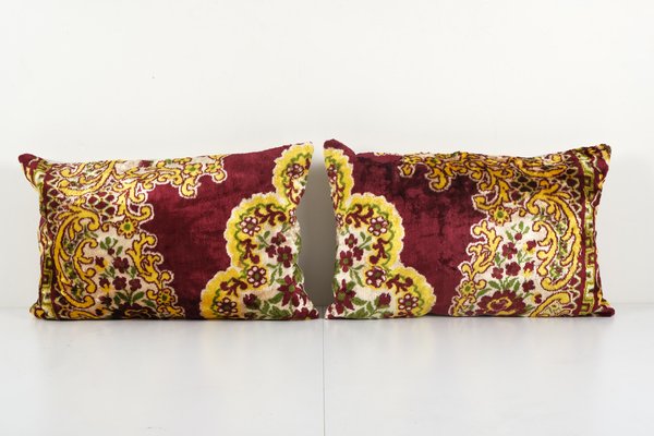 BEBUSINGOTO Copricuscini In Velluto 30x50 Cm Con Stampa Dorata, Federa - Foto 6