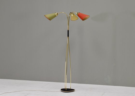 Italian Triennale Floor Lamp in Brass from Arredoluce 1950 for