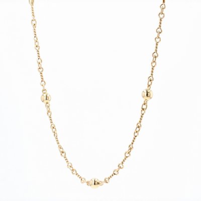 Sautoir Ancien En Or 18 Carats Avec Coulant Et Perle - Bijou Vintage Occasion