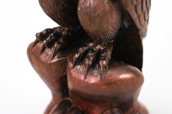 Sculpture Aigle Art Déco Métal Et Bois - Style Antique D'après Klimt, 4kg
