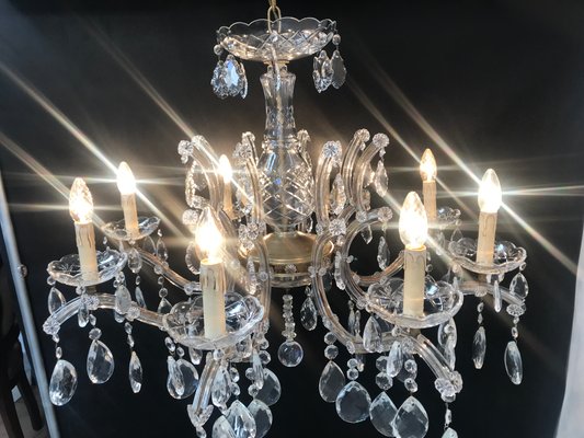 Large Crystal Hand.Cut Maria Chandelier 1940s 50s