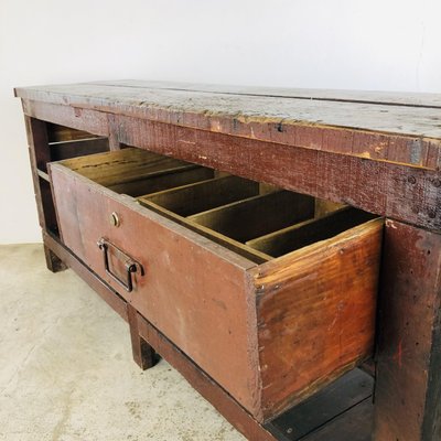 Vintage Workshop Bench in Wood