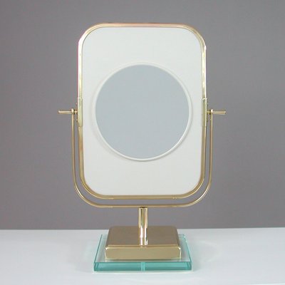 Italian Double Sided Table Mirror In Brass And Glass By Gio Ponti 1950s For Sale At Pamono