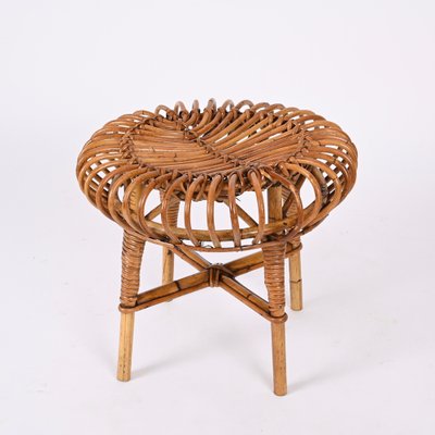 Round 2024 bamboo ottoman