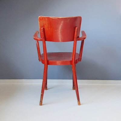 Red No. A 462 Armchair from Thonet Ligna 1940s for sale at Pamono