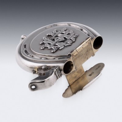 Victorian Silver Lighter and Vesta Case, London, 1853, Set