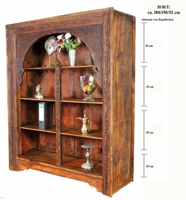 Indian Teak Glazed Book Cabinet - Ca 1920 Indian Teak Glazed Book Cabinet - Ca 1920