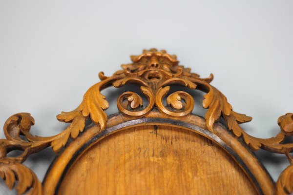 Sagoma Cornice Ovale In Legno Chiaro, 12,5 X 16 Cm - Foro Superiore, Per Decorazioni Fai-da-te, Made In Italy
