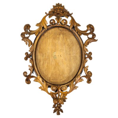 Cornice Ovale classica Legno Foglia ARGENTO Anticata Decori Barocco 40X50  intern