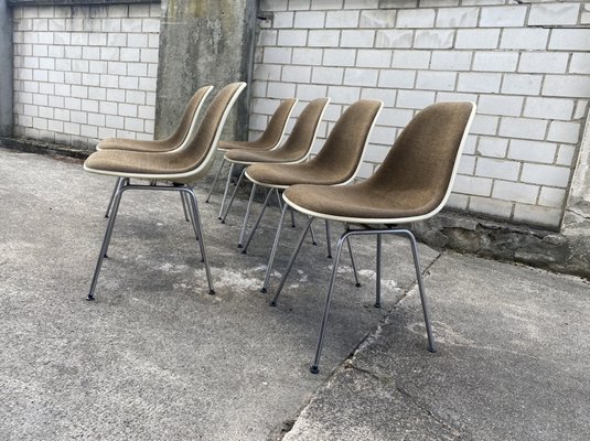 Mid-Century Fiberglass H-Base Chairs by Charles Ray Eames for