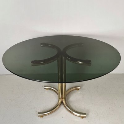 Vintage round sale glass dining table