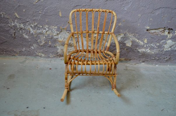 Fauteuil Enfant En Rotin Laqué Blanc - 41 X 42 X 50 Cm, Hauteur Assise 27 Cm | Décoration Chambre, Salon, Max 100 Kg