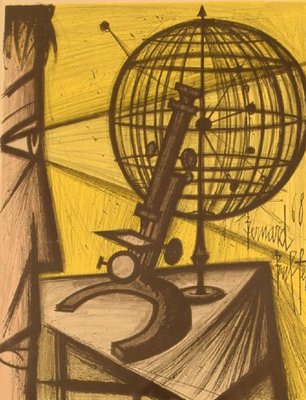 Bernard Buffet、LE MICROSCOPE、海外版希少レゾネ Bernard Buffet, Le Microscope, 1968, Color Lithograph for