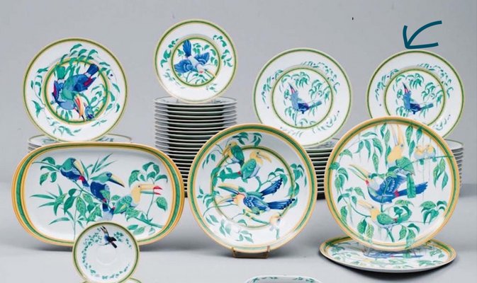 Toucan Table Service Set from Hermès, 1986, Set of 160 for sale at